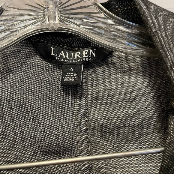 NWT Lauren Ralph Lauren Denim Jumpsuit 
Nightfall Wash Collar ShortSleeve Size 4 - Picture 5 of 11